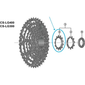 Cyklistika SHIMANO pastorky CS-LG400 LinkGlide počet zubů: 11 + 13 zubů (pár)
