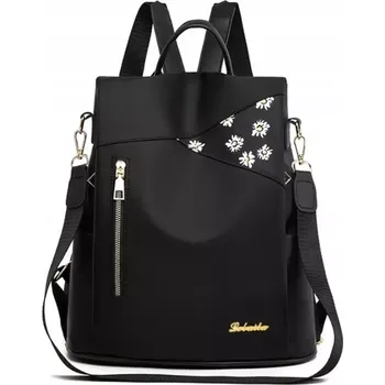 Městský batoh Dámský batoh Vintage (Elegantní dámský batoh, voděodolný, zlaté kování, černý)