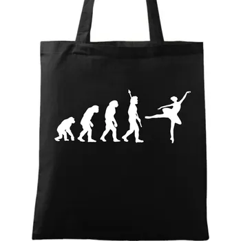 Bavlněná taška Evoluce baletu (Barva: Černá)
