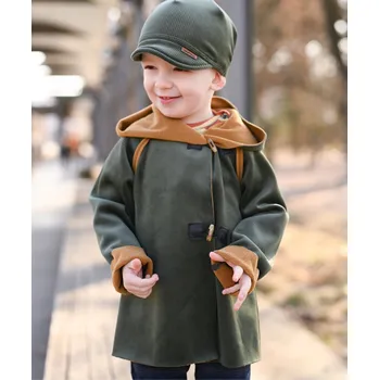 Kojenecká bunda khaki zelený manšestrový kabátek