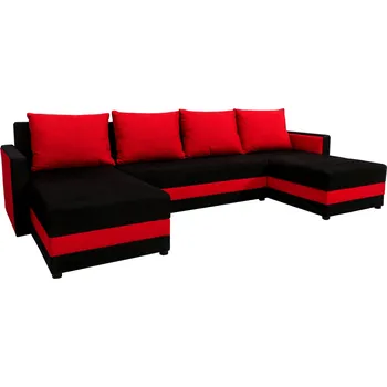 Sedací souprava Univerzální sedací souprava, černá/červená, PAULITA U