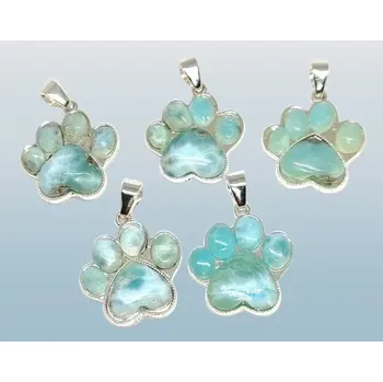 Přívěsek Larimar přívěsek tlapička, 1 ks cca 2,3 cm (Druhá jakost)