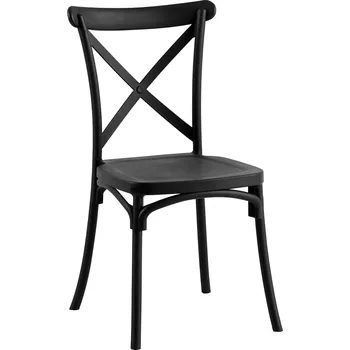 Jídelní židle Stohovatelná židle, černá, SAVITA