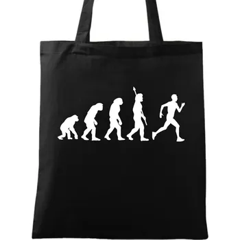 Bavlněná taška Evoluce běžce (Barva: Černá)