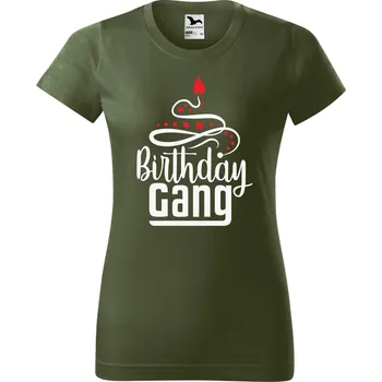 Dámské oblečení DOBRÝ TRIKO Dámské narozeninové tričko Birthday gang Barva: Khaki, Velikost: 2XL