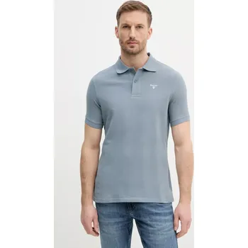 Pánské tričko Bavlněné polo tričko Barbour tyrkysová barva, S, 90X