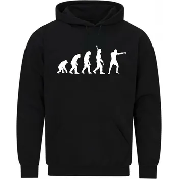 Pánská mikina Pánská mikina Evoluce boxu (Velikost: 5XL, Barva: Černá)