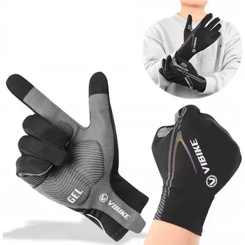 Tachometr Cyklistické rukavice VIBIKE VBK14 (Dotykové cyklistické rukavice na telefon - gelové, velikost L )