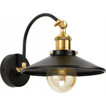 Nástěnné svítidlo Nástěnné kovové svítidlo Retro na oblouku černo-zlaté ploché