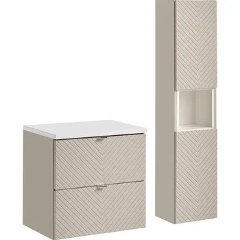 Koupelnový nábytek Koupelnová sestava Viva Cashmere s deskou a skříňkami 60 cm kašmírová