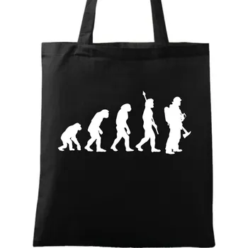 Bavlněná taška Evoluce hasiče (Barva: Černá)