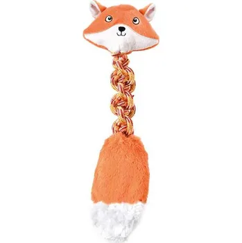 Hračka pro psa RECORD Plyšová elastická hračka liška lano