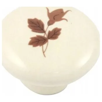 Nábytková Úchytka Knopka KRÉMOVÁ S GRAFIKOU