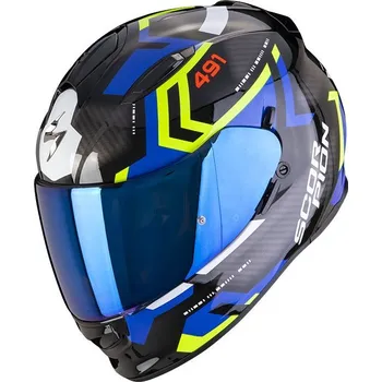 Helma na motorku SCORPION přilba EXO-491 Spin black/blue/neon yellow - L