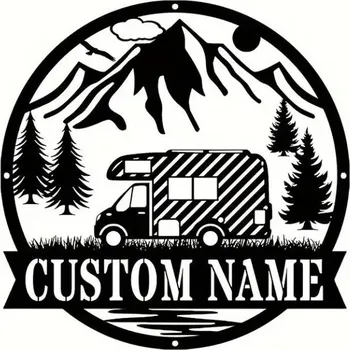 Příslušenství ke karavanu Cedule kovová, přizpůsobitelná, Karavan