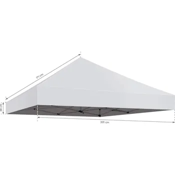 MH Technic s.r.o. Textilní střecha pro reklamní stany 3x3 - bílá