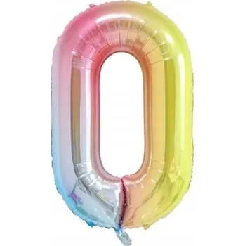 Balónek ČÍSLICE 0 BALÓNEK FÓLIOVÝ BAREVNÝ VE TVARU ČÍSLICE NAROZENINY OSLAVA 1m