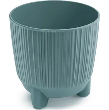 Květináč Plastový květináč RYFOS N s nožičkami odstín skandinávská modř matný, varianta 14,5 cm
