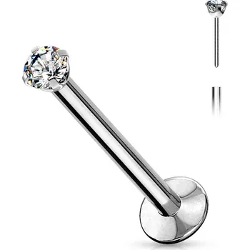 Piercing Šperky4U Labreta PUSH IN zirkon - LB0019-12082