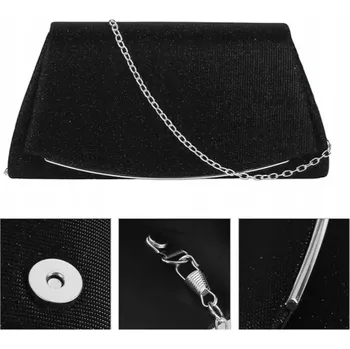 Kabelka Černá kabelka do společnosti (Elegantní dámská černá kabelka na ples, večírek nebo svatbu)