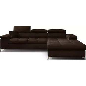 Sedací souprava Rohová rozkládací sedací souprava RICARDO 281 cm Monolith 29 tmavě hnědá pravá