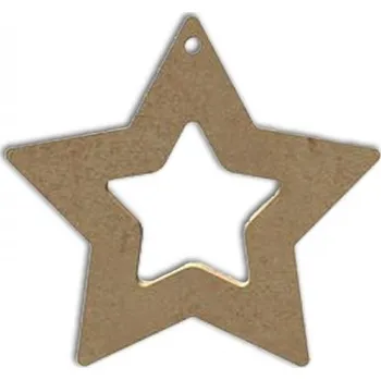 Vánoční dekorace Dřevěný výřez k dekoraci Gomille závěsný, 10 x 10 cm – hvězda