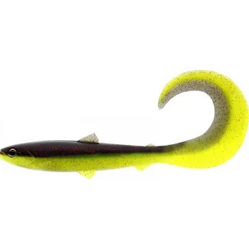 Umělá nástraha Gumové rybičky Westin BullTeez Curltail Black & Chartreuse - 3 g; 8 cm