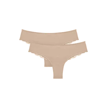 Kalhotky Dámské kalhotky Lovely Micro Brazilian String 2P - YELLOW - sv. béžové 6106 - TRIUMPH YELLOW S
