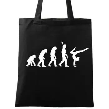 Bavlněná taška Evoluce gymnastky (Barva: Černá)
