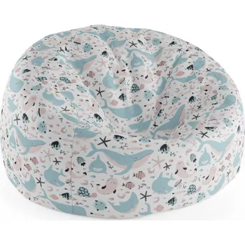 Sedací pytel Sablio Sedací vak Cocoon Animovaný mořský svět - 115 x 75 cm x 45 cm