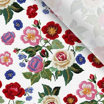 Úplet Takoy výšivka květiny růže potisk