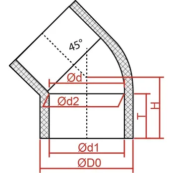 PVC tvarovka - Úhel 45° 315 mm, koleno