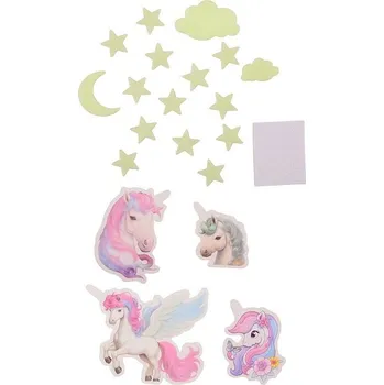 Party dekorace Svítící jednorožci na zeď