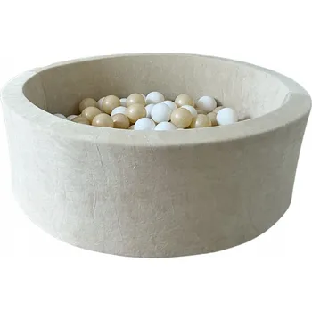 Suchý bazén Suchý bazén s míčky Velvet 30x90 Krémový + 250 míčků - HOTOVÝ MIX