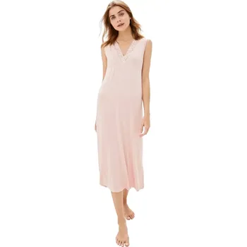 Dámské noční prádlo Luisa Moretti Dámská noční bambusová košilka BIANCA, Růžová, V dárkovém boxu, Bambusové vlákno 100%, Dlouhý - vel. M