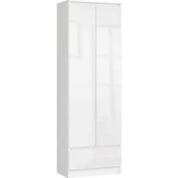 Komoda Uzavřený regál R60 2D 1SZ CLP bílý / bílý lesk