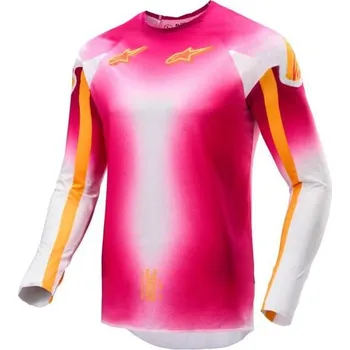 Moto dres Dres SUPERTECH SX AFD limitovaná edice MIG, ALPINESTARS (růžová fluo/bílá/oranžová) 2025 M