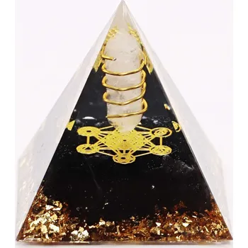 Drahý kámen Magieprirody.cz Orgonit pyramida 5x5 cm Obsidián kameny a špice Růženín #OR073