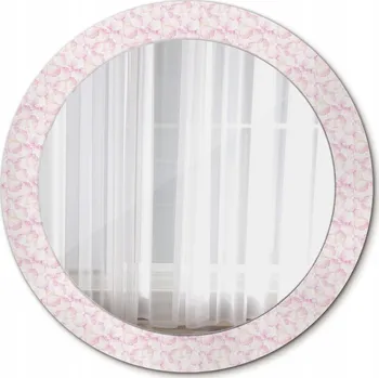 Zrcadlo Kulaté Zrcadlo do Koupelny, Vzor Květinové Lístky, 70 cm
