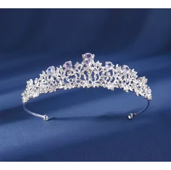 Čelenka B-TOP Slavnostní korunka do vlasů Leaves Druh barvy: Stříbrná