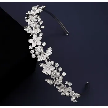 Čelenka B-TOP Čelenka do vlasů s květy, krystaly a perlami