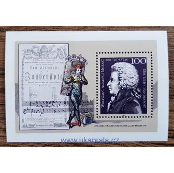 Poštovní známka SRN ** aršík Bl 26, W.A.Mozart, r. 1991