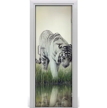 Fototapeta Samolepící fototapeta na dveře Bílý tygr 85x205 cm