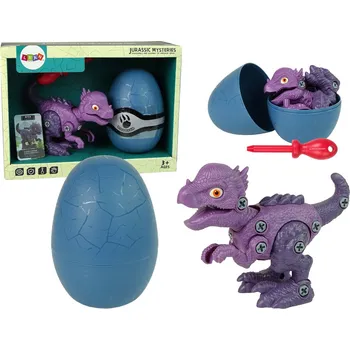 LEAN Toys Sada Dinosaur Stygimoloch s vaječným DIY šroubovákem fialová