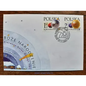 Poštovní známka POLSKO FDC 4013/4 vánoční, r. 2002