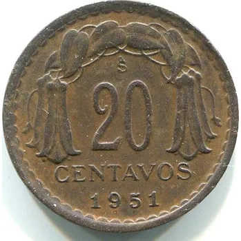 CHILE. 20 centavos 1951.