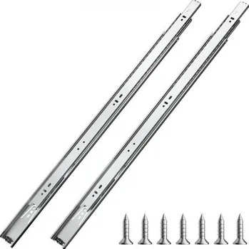 Nábytkové kování Výsuvy zásuvek VEVOR, 24 palců, 10 párů plně výsuvných kolejnic na skříňky s kuličkovými ložisky, nosnost 100 liber, odolné boční montážní kolejnice na zásuvky komody, kolejnice na zásuvky pro kuchyňskou výměnu.