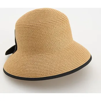 Čepice Reserved - Pletený klobouk s mašlí - béžová - 756CO-80X - 756CO-80X-S