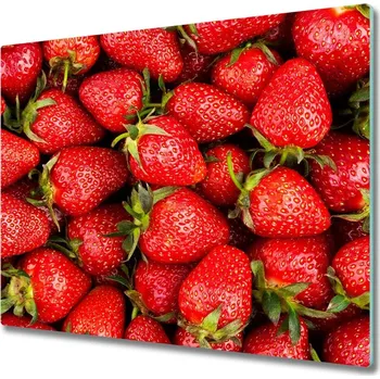 Kuchyňské prkénko Skleněná krájecí deska jahody 60x52 cm