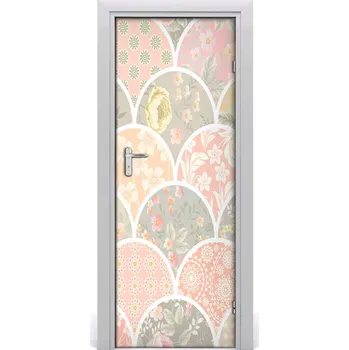 Fototapeta Samolepící fototapeta na dveře květinový vzor 85x205 cm